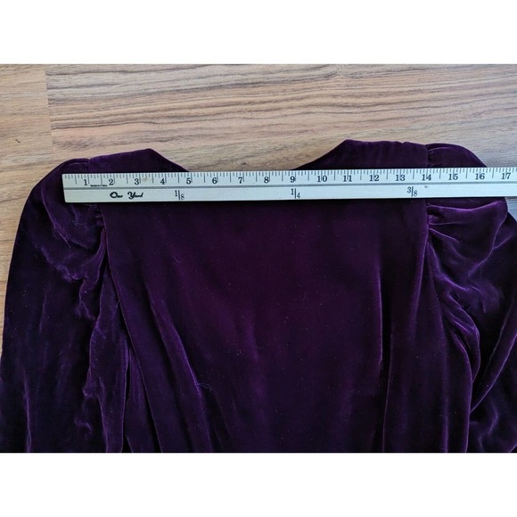 Vintage Valentine Red Velvet Dress liz claiborne cottagecore Button Front M - Picture 15 of 16